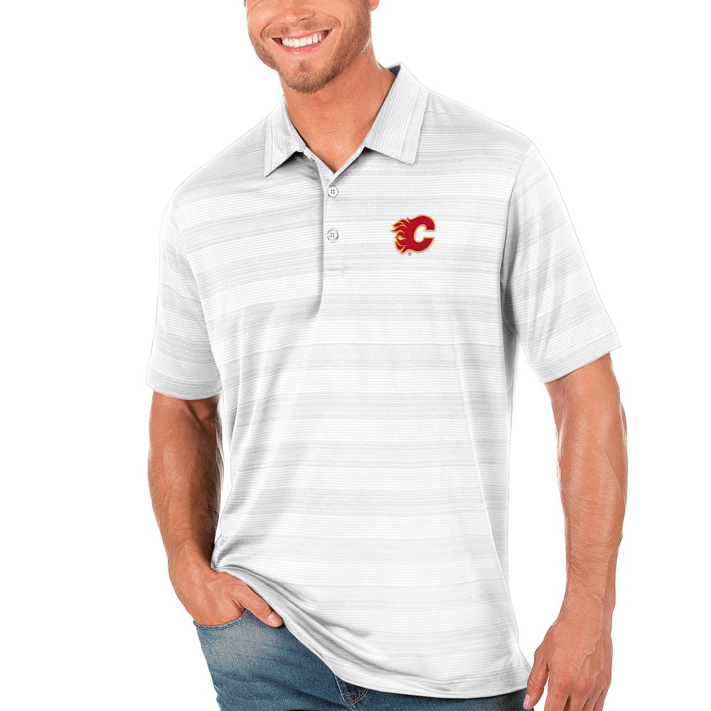 Calgary Flames Antigua Compass Polo - White