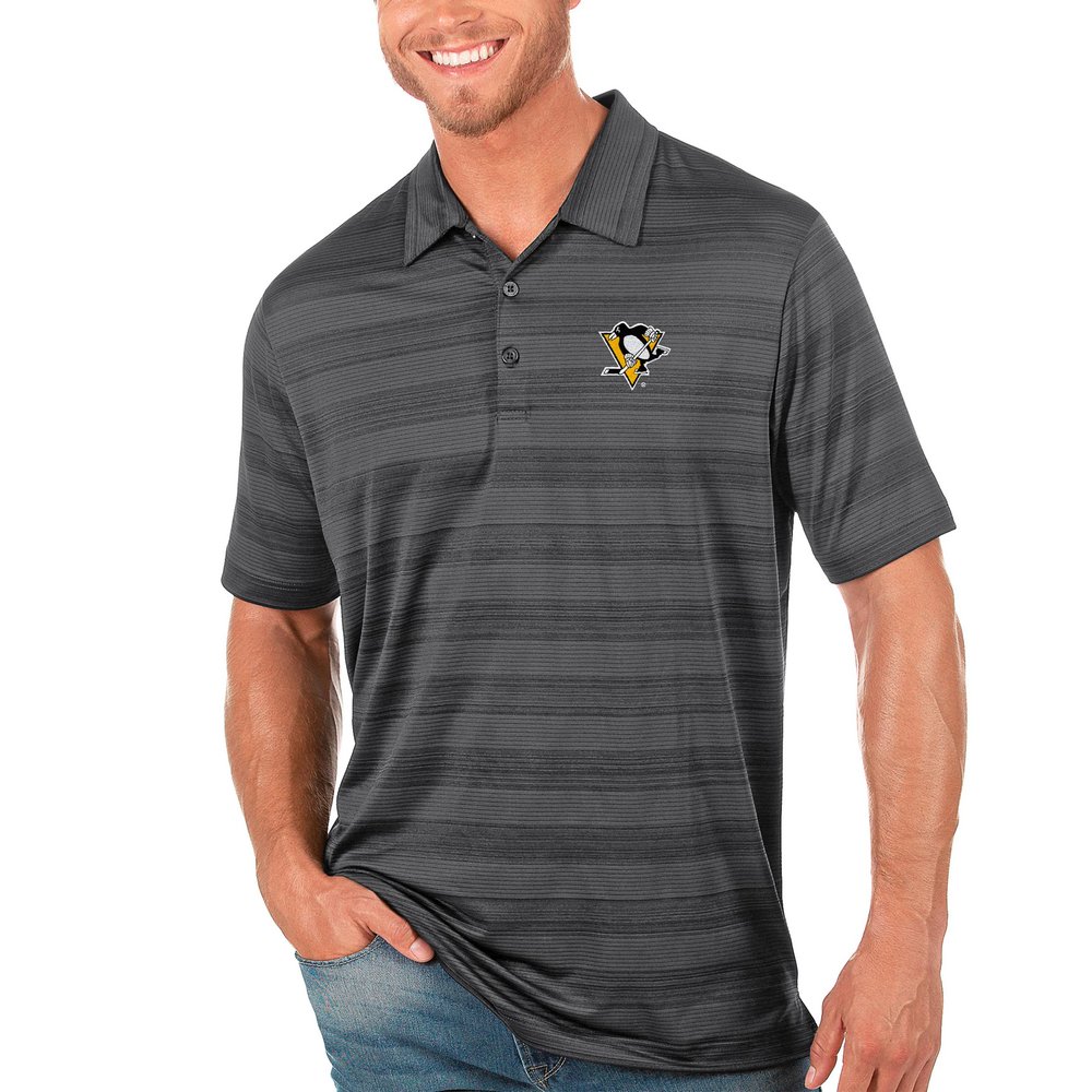 Pittsburgh Penguins Antigua Compass Polo - Charcoal