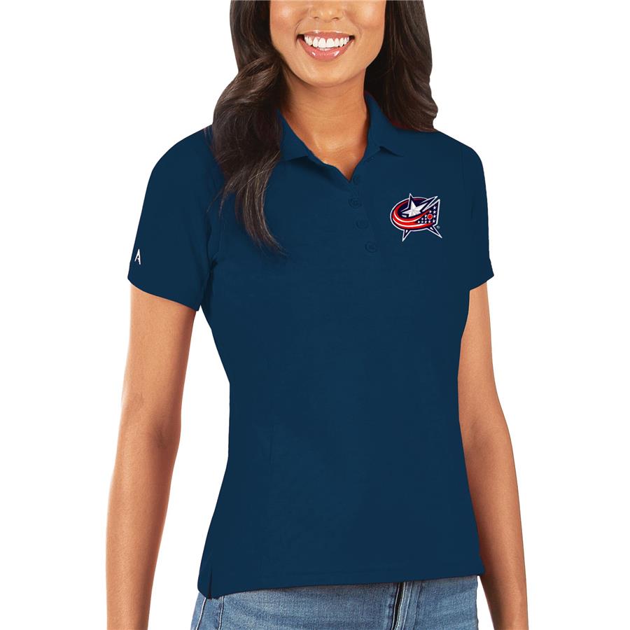Columbus Blue Jackets Antigua Women's Legacy Pique Polo - Navy