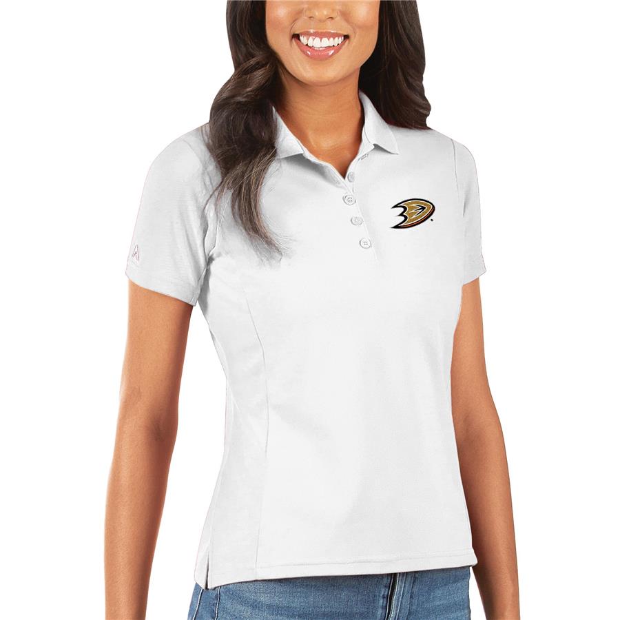Anaheim Ducks Antigua Women's Legacy Pique Polo - White