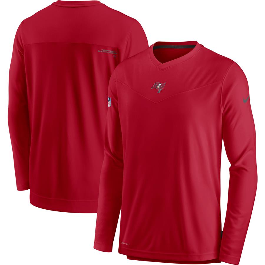 Tampa Bay Buccaneers Nike Sideline Coaches Performance Long Sleeve V-Neck T-Shirt - Red