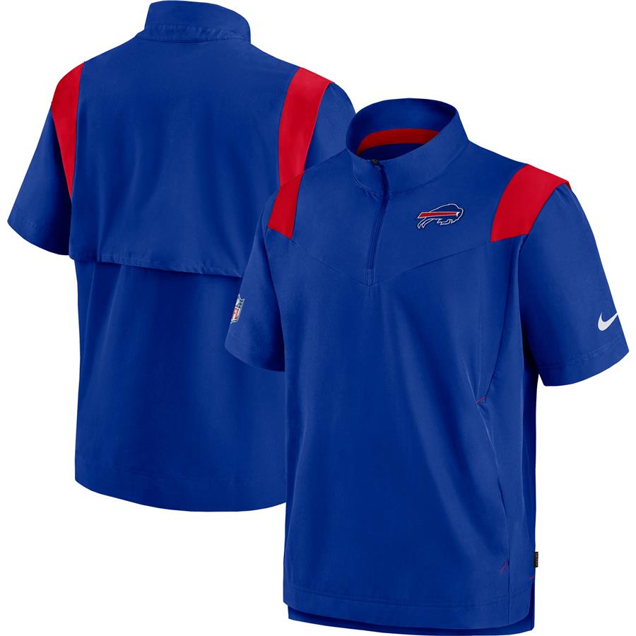 Buffalo Bills Nike Sideline Coaches Short Sleeve Quarter-Zip Jacket - Royal