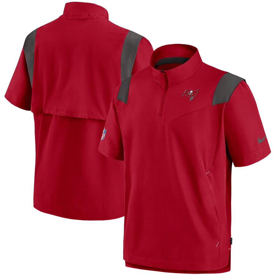 Tampa Bay Buccaneers Nike Sideline Coaches Short Sleeve Quarter-Zip Jacket - Red