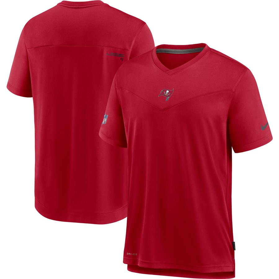 Tampa Bay Buccaneers Nike Sideline Coaches Performance V-Neck T-Shirt - Red