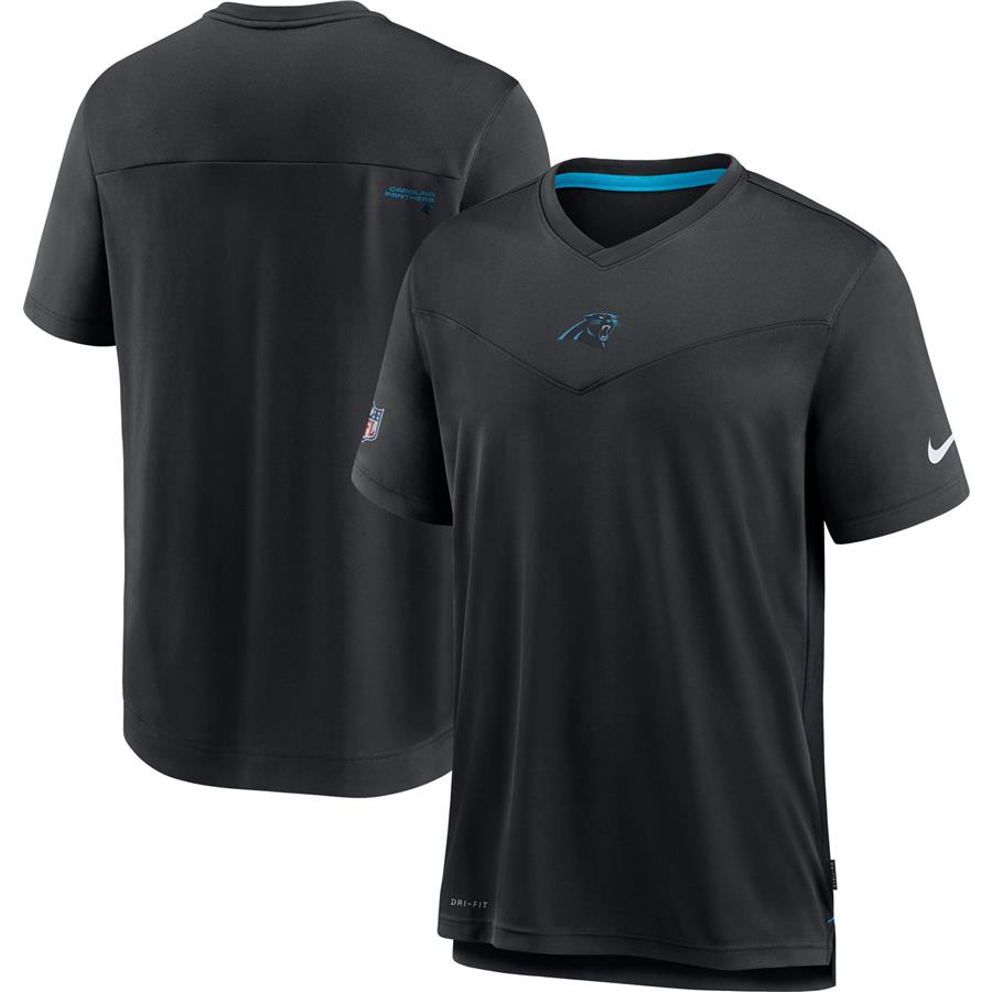 Carolina Panthers Nike Sideline Coaches Performance V-Neck T-Shirt - Black
