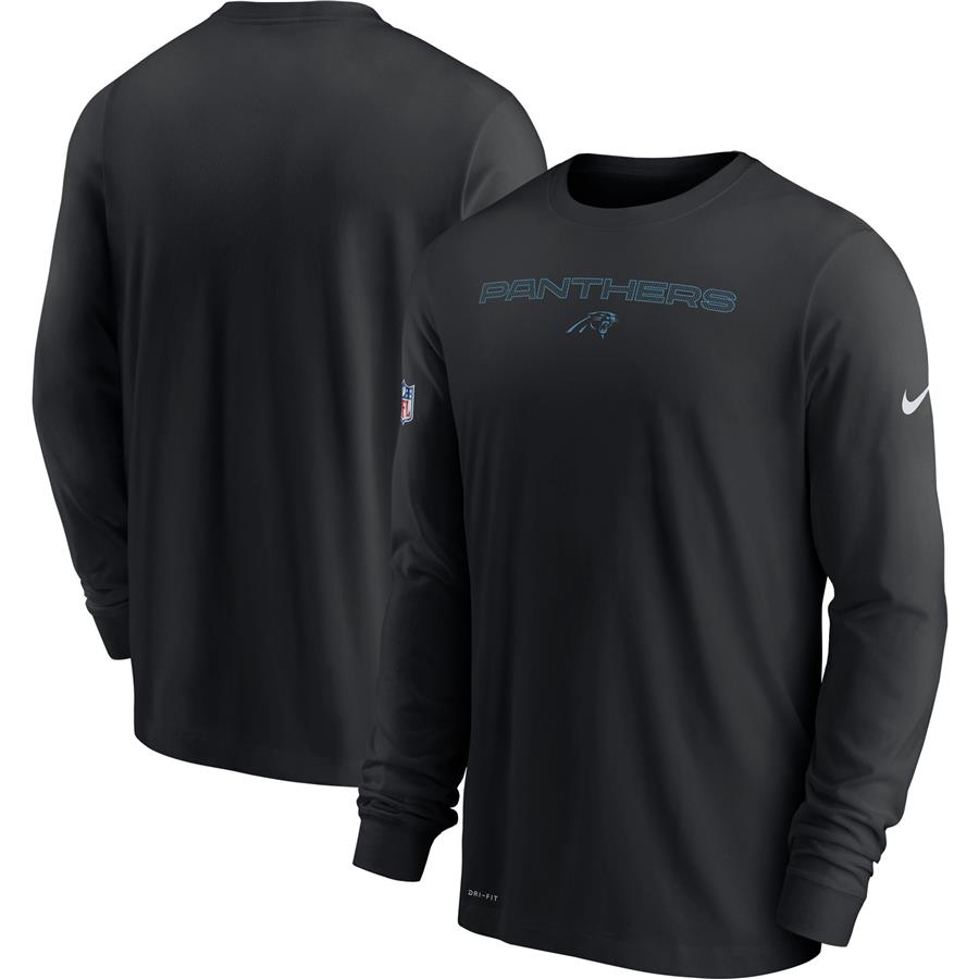 Carolina Panthers Nike Sideline Team Issue Performance Long Sleeve T-Shirt - Black