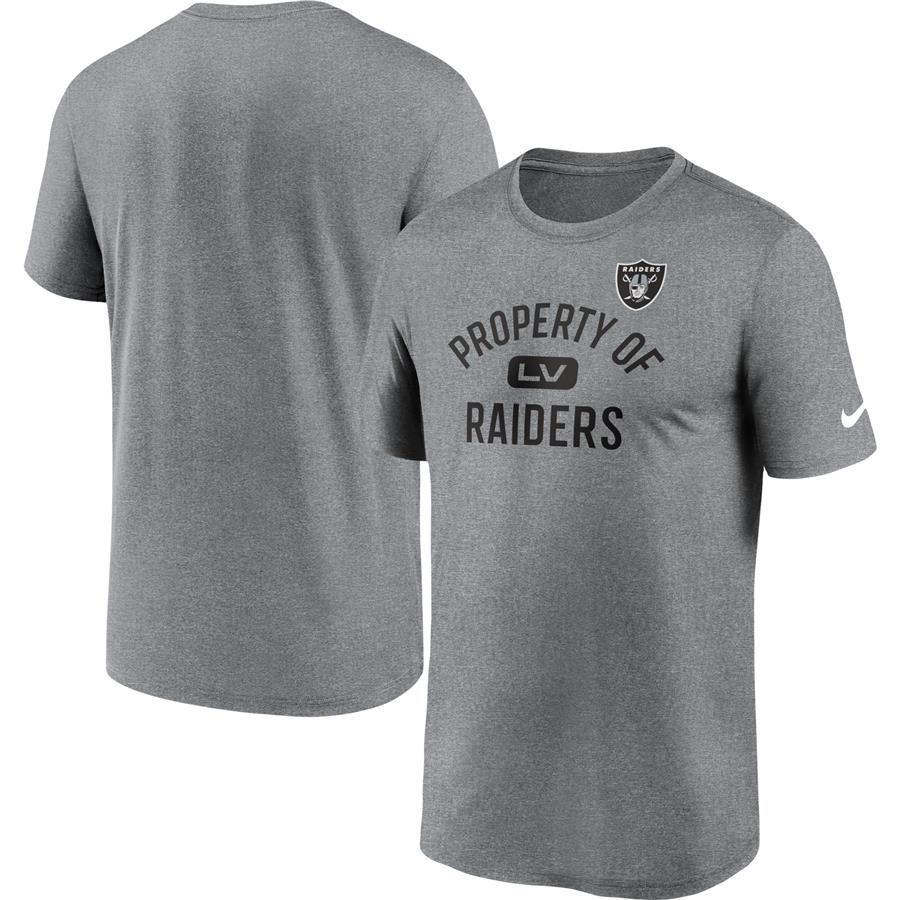 Las Vegas Raiders Nike Property Of Legend Performance T-Shirt - Heathered Charcoal