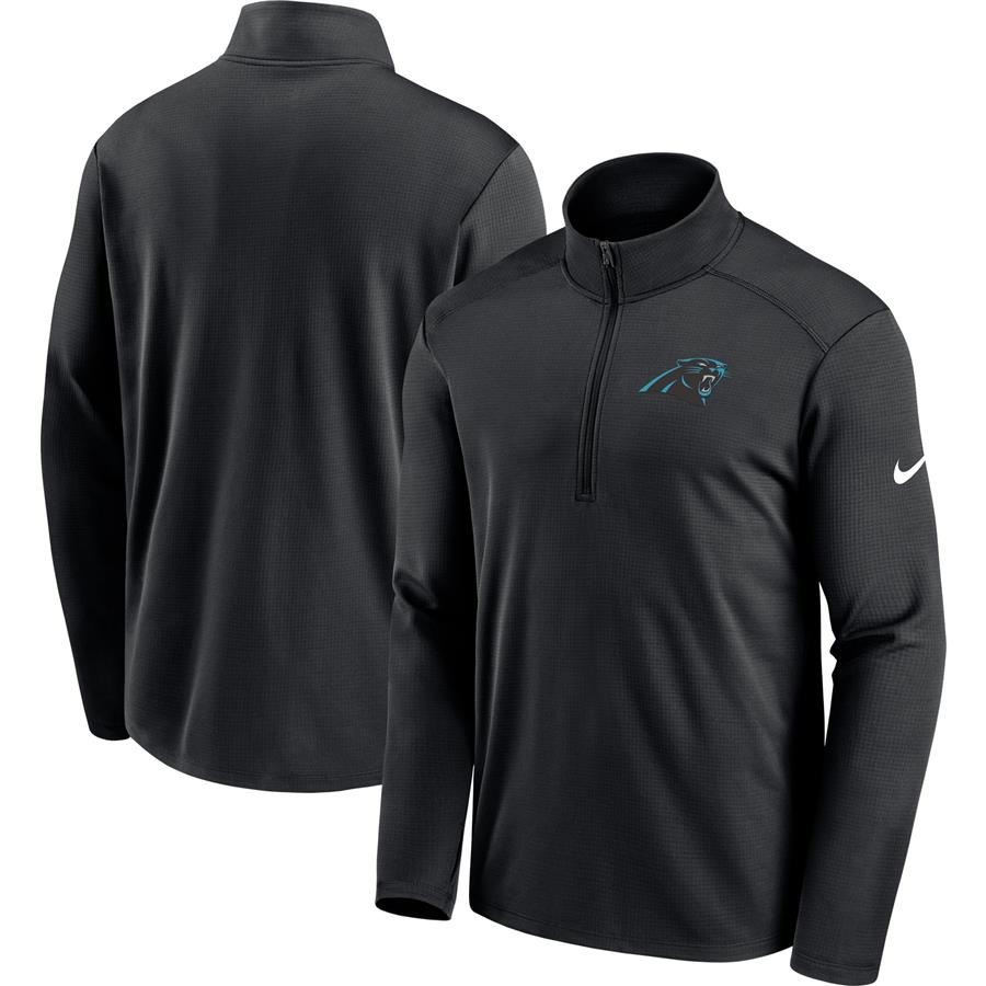Carolina Panthers Nike Pacer Performance Quarter-Zip Jacket - Black