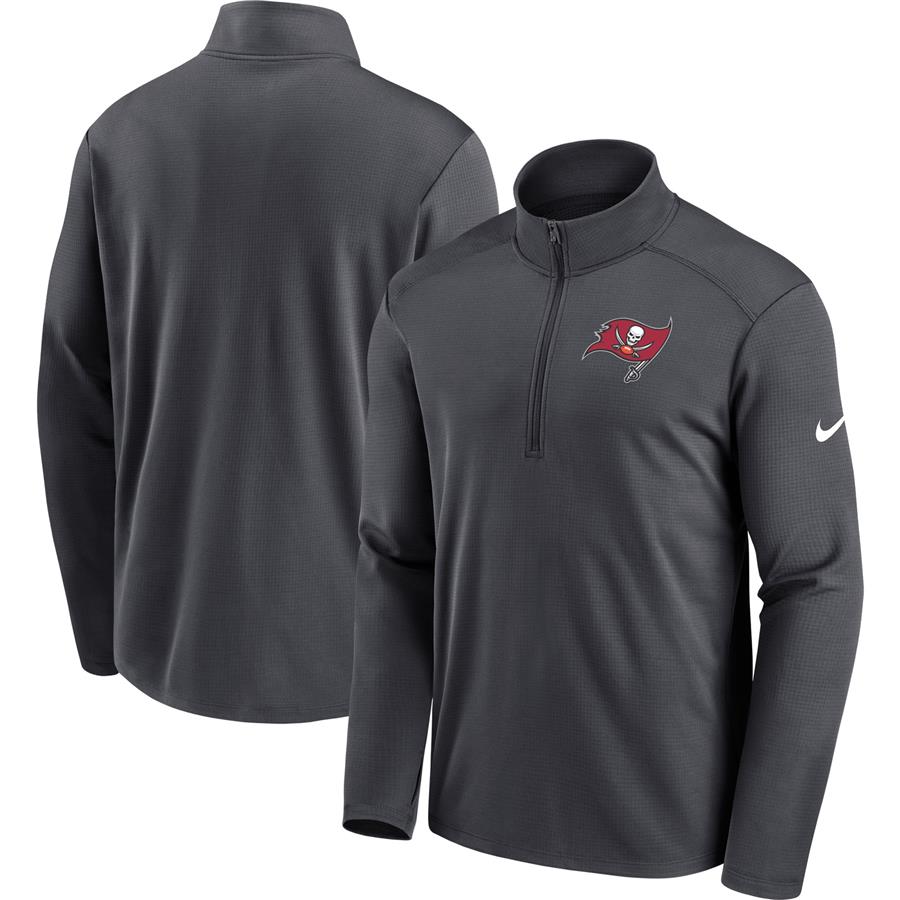 Tampa Bay Buccaneers Nike Pacer Performance Quarter-Zip Jacket - Pewter