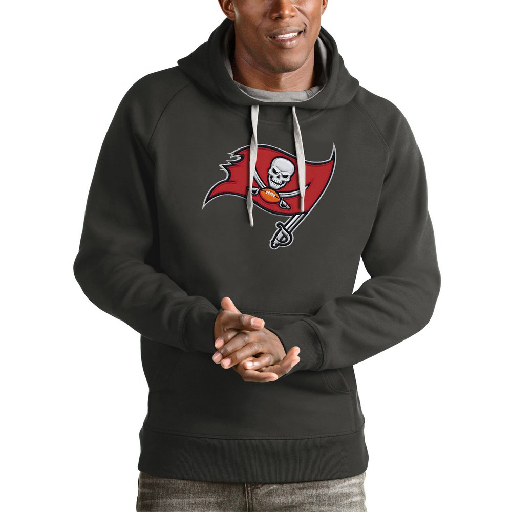 Tampa Bay Buccaneers Antigua Victory Pullover Hoodie - Charcoal