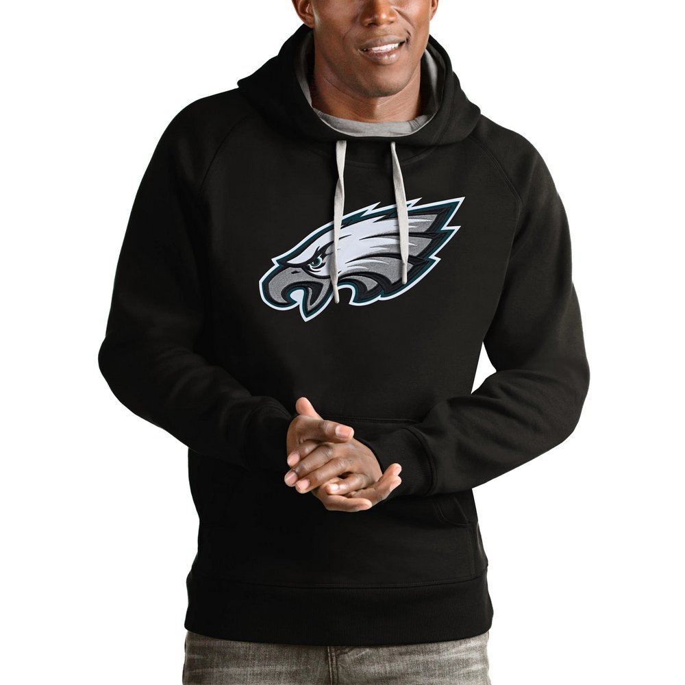 Philadelphia Eagles Antigua Victory Pullover Hoodie - Black