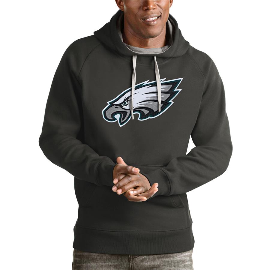 Philadelphia Eagles Antigua Victory Pullover Hoodie - Charcoal