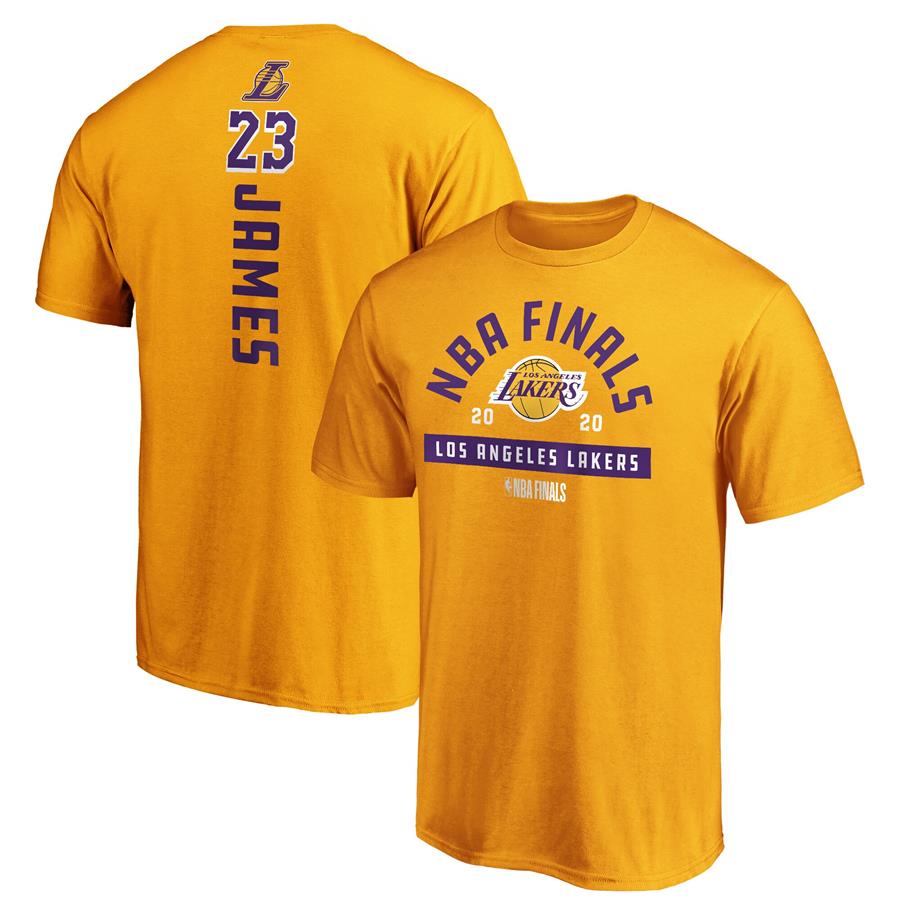 LeBron James Los Angeles Lakers Fanatics Branded 2020 NBA Finals Bound Name & Number T-Shirt - Gold