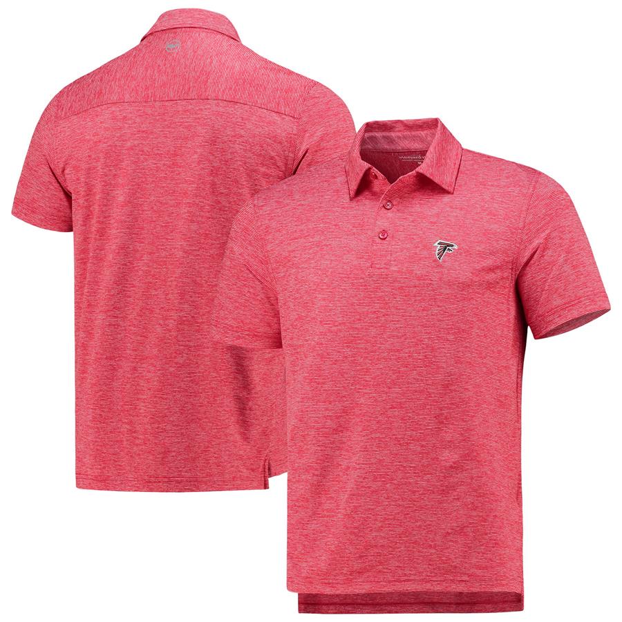 Atlanta Falcons Vineyard Vines Destin Stripe Sankaty Polo - Red