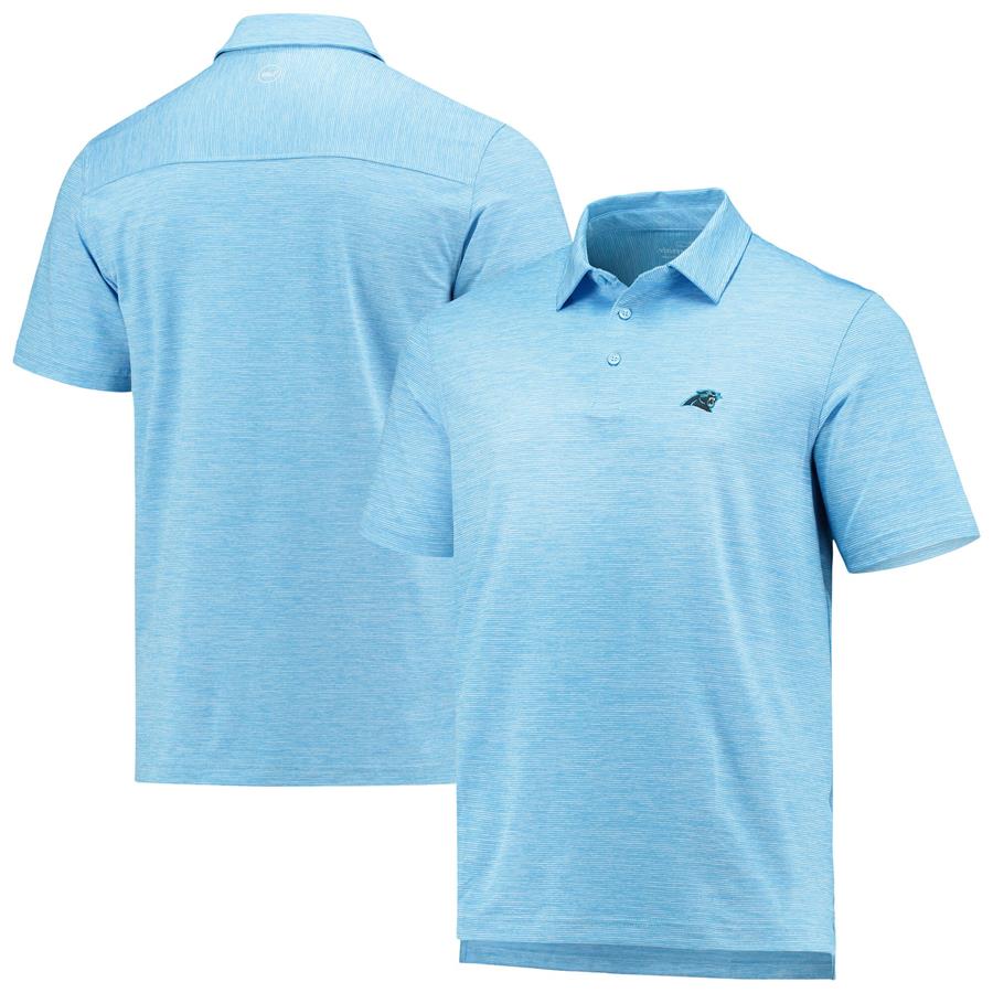 Carolina Panthers Vineyard Vines Destin Stripe Sankaty Polo - Blue