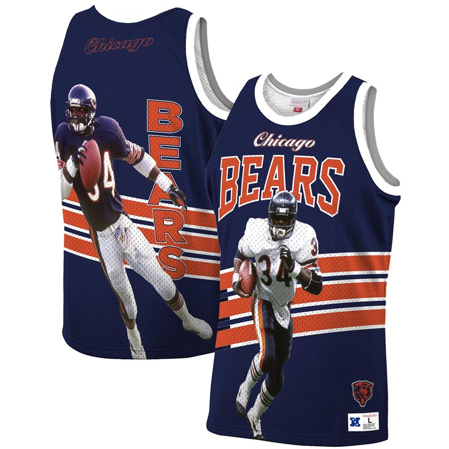 Walter Payton Chicago Bears Mitchell & Ness Retired Player Tank Top - Navy