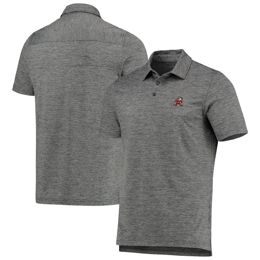 Cleveland Browns Vineyard Vines Throwback Destin Polo - Charcoal
