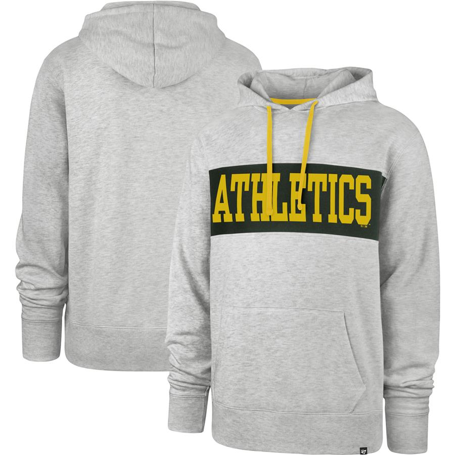 Oakland Athletics '47 Chest Pass Pullover Hoodie - Heathered Gray
