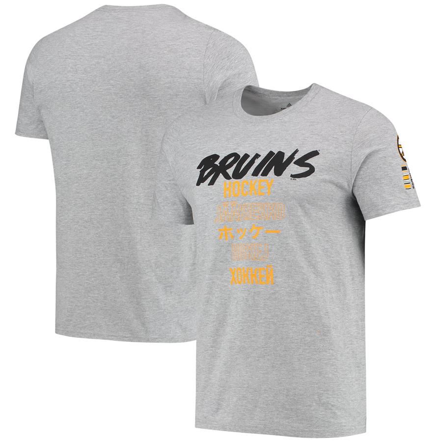 Boston Bruins adidas Global Game T-Shirt - Heathered Gray