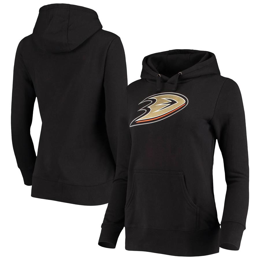 Anaheim Ducks Fanatics Branded Women's Team Primary Logo Pullover Hoodie - Black