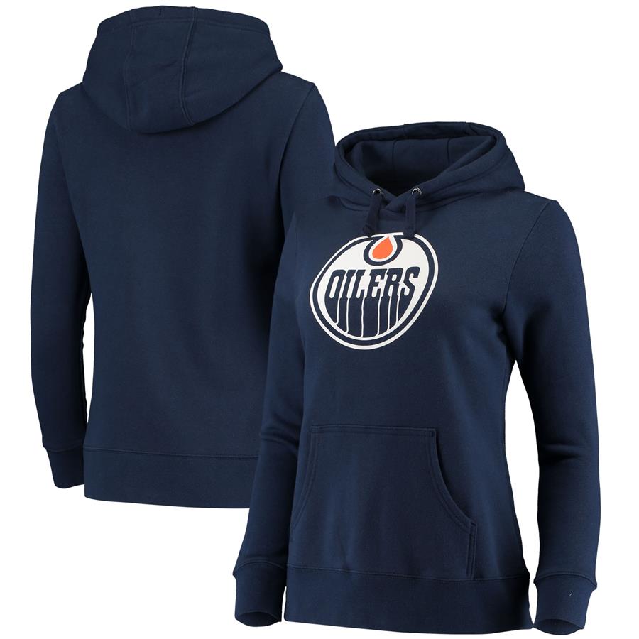 Edmonton Oilers Fanatics Branded Women's Primary Logo Pullover Hoodie - Navy