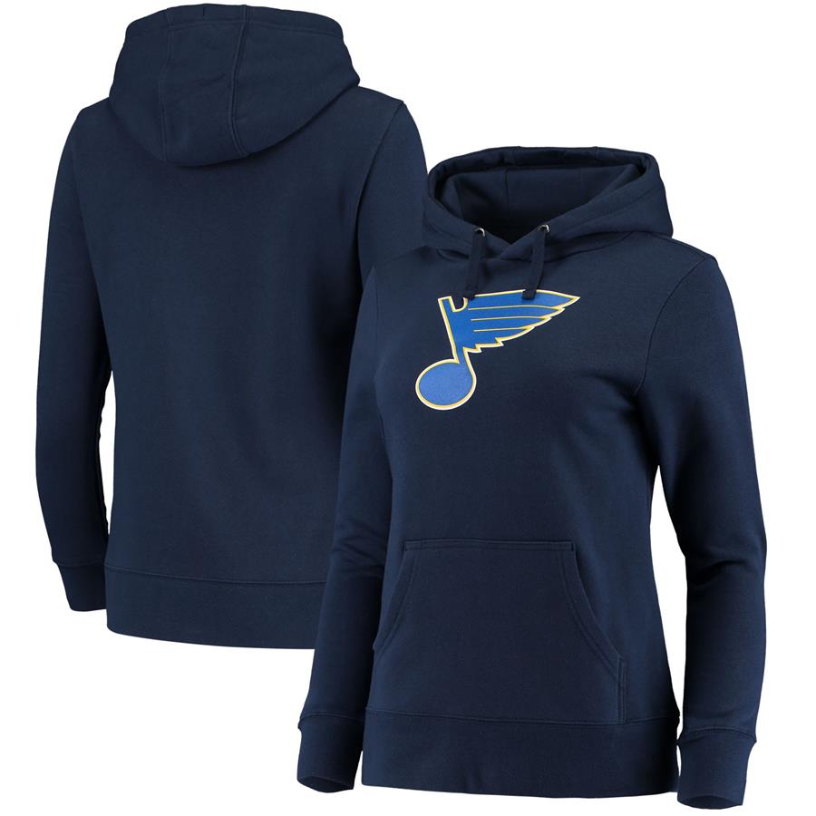 St. Louis Blues Fanatics Branded Women's Primary Logo Pullover Hoodie - Navy