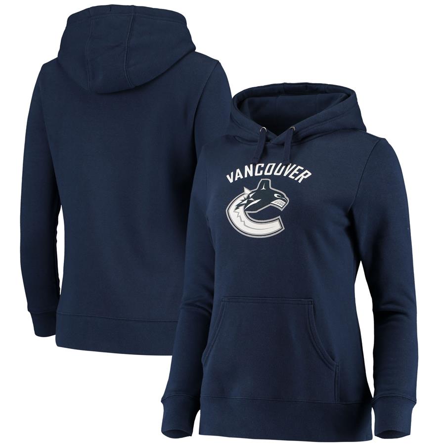 Vancouver Canucks Fanatics Branded Women's Primary Logo Pullover Hoodie - Navy