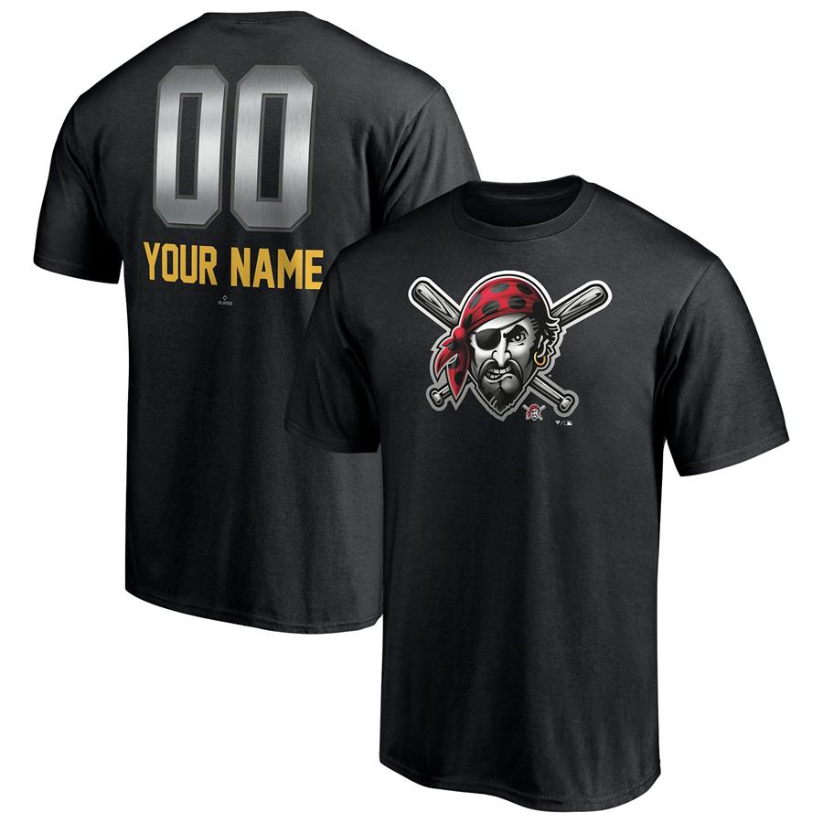 Pittsburgh Pirates Fanatics Branded Personalized Any Name & Number Midnight Mascot T-Shirt - Black