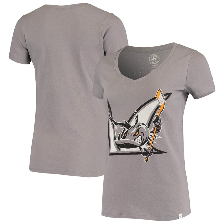 San Jose Barracuda '47 Women's Flanker V-Neck T-Shirt - Gray