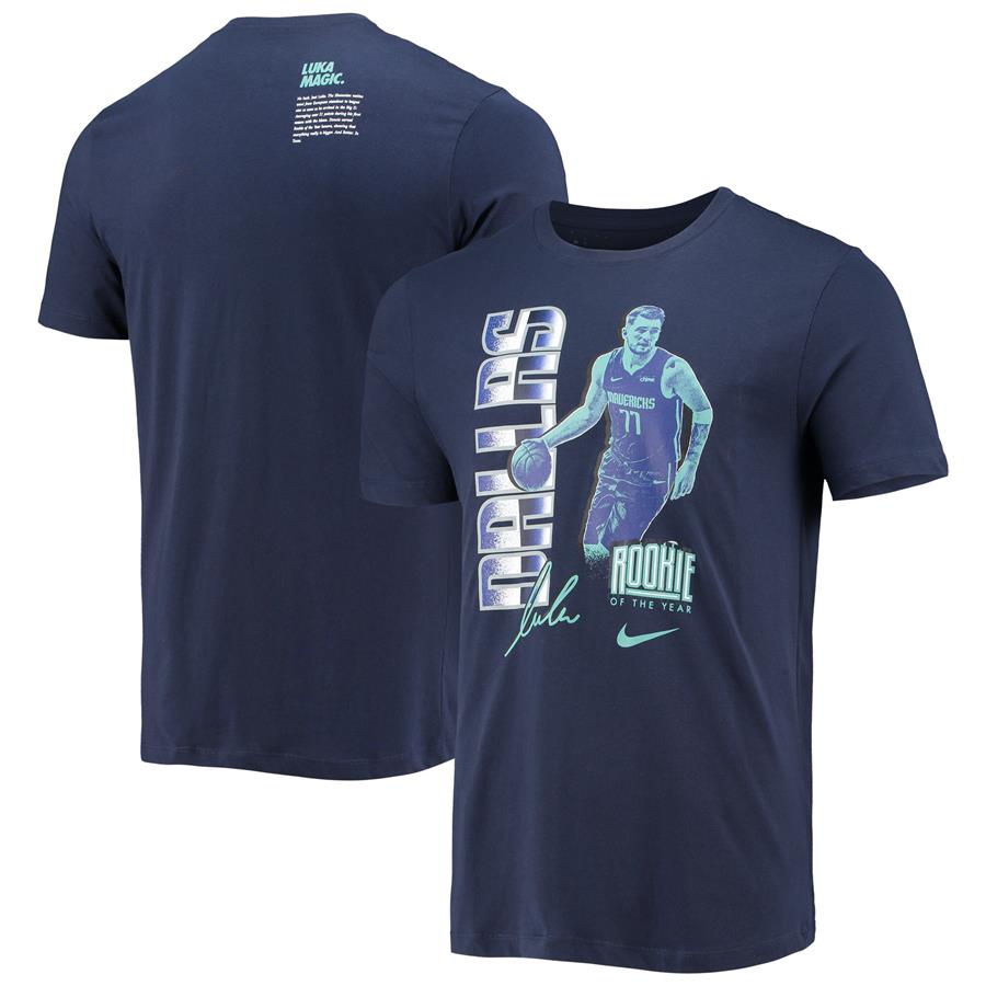 Luka Doncic Dallas Mavericks Nike Select Series Rookie of the Year Name and Number T-Shirt - Navy