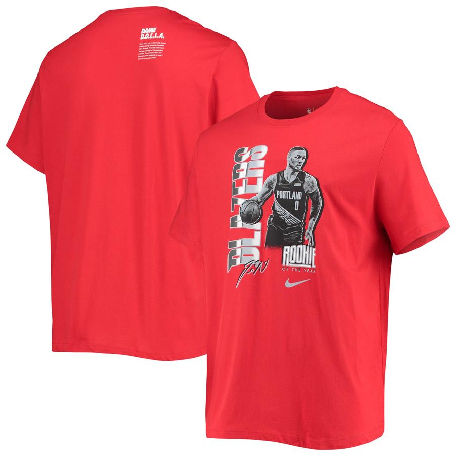 Damian Lillard Portland Trail Blazers Nike Select Series Rookie of the Year Name and Number T-Shirt - Red