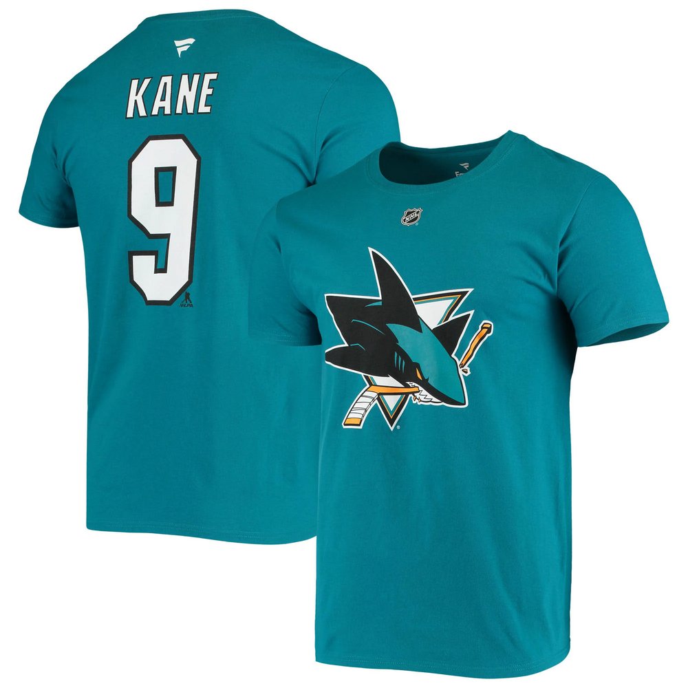 Evander Kane San Jose Sharks Fanatics Branded Name & Number T-Shirt - Teal