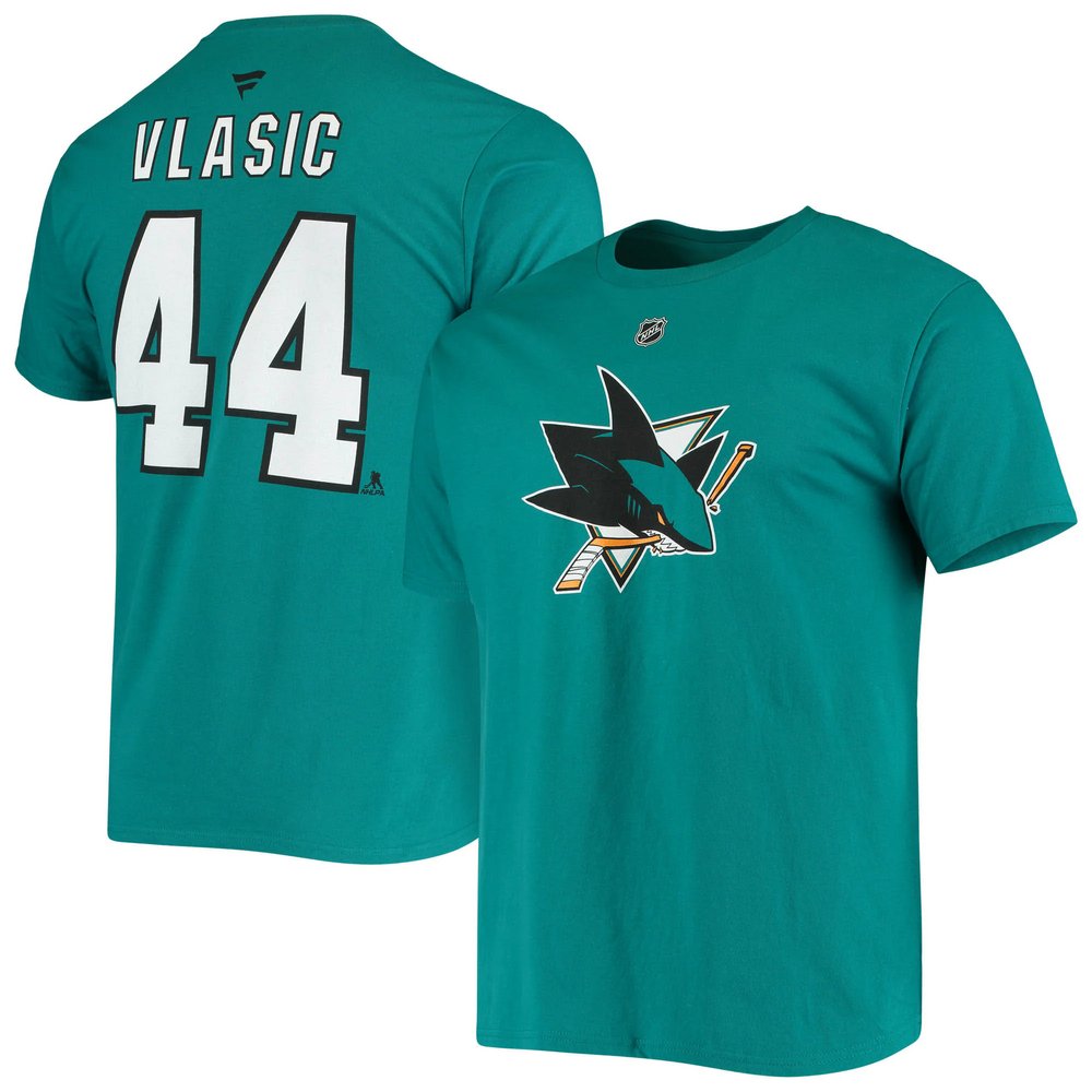 Marc-Edouard Vlasic San Jose Sharks Fanatics Branded Player Name and Number T-Shirt - Teal