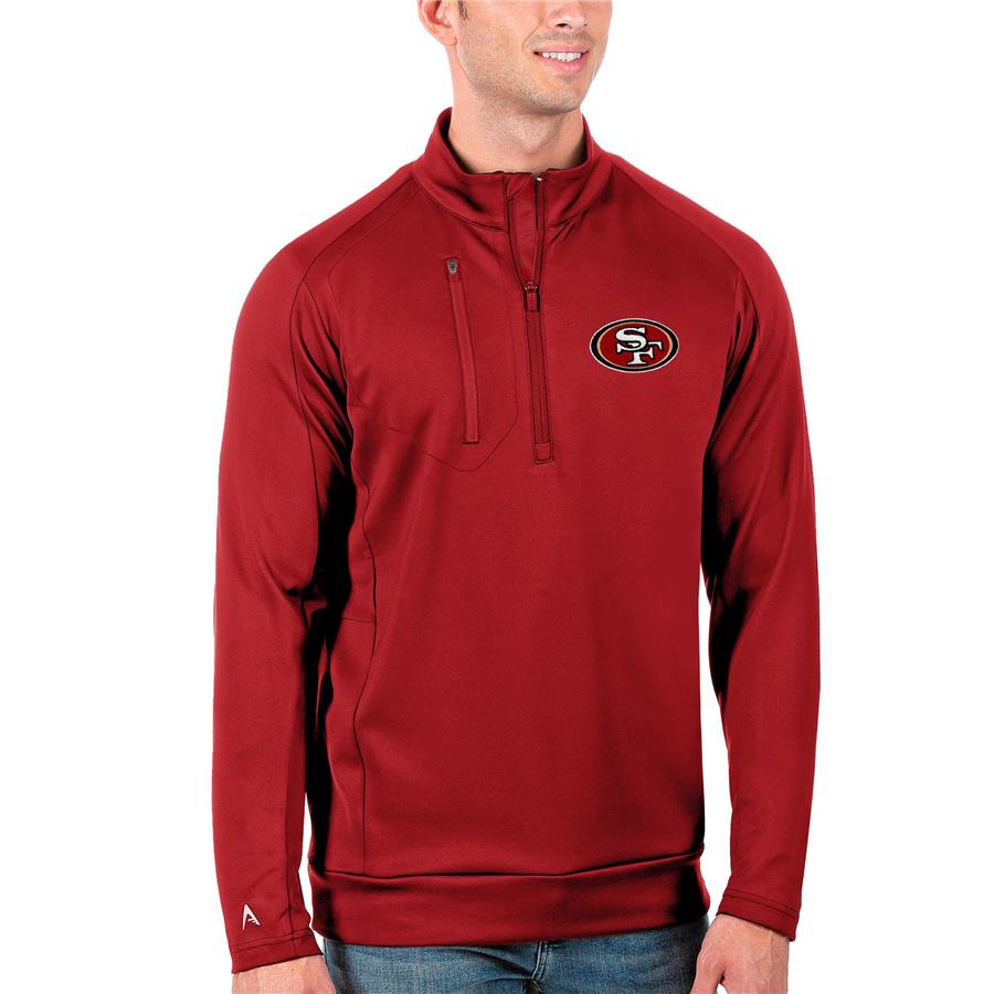 San Francisco 49ers Antigua Generation Quarter-Zip Pullover Jacket - Scarlet