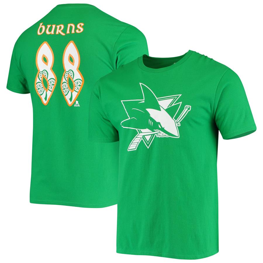 Brent Burns San Jose Sharks Fanatics Branded St. Patrick's Day Name & Number T-Shirt - Kelly Green