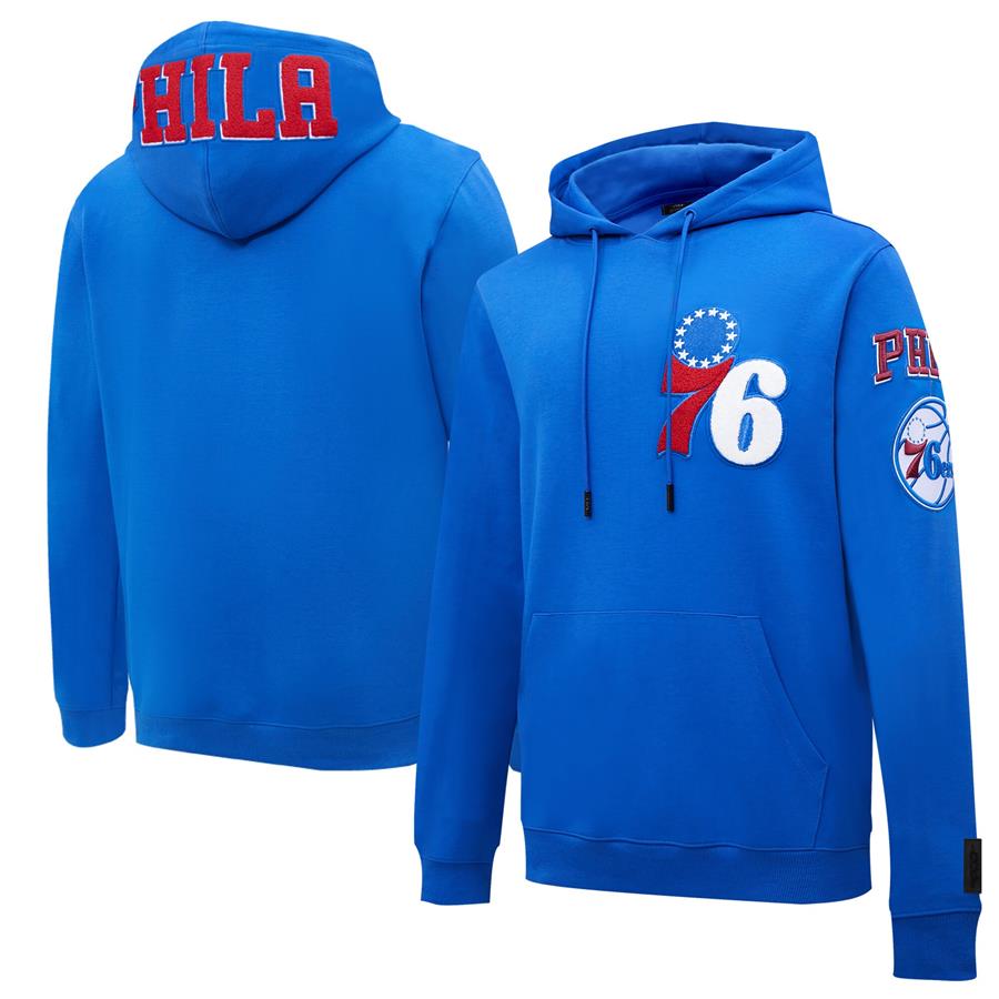 Philadelphia 76ers Pro Standard Chenille Pullover Hoodie - Royal