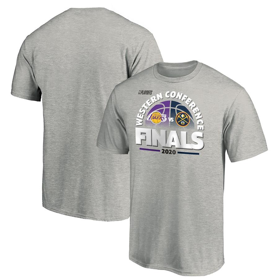 Los Angeles Lakers vs. Denver Nuggets Fanatics Branded 2020 Western Conference Finals Matchup Trap T-Shirt - Heather Gray