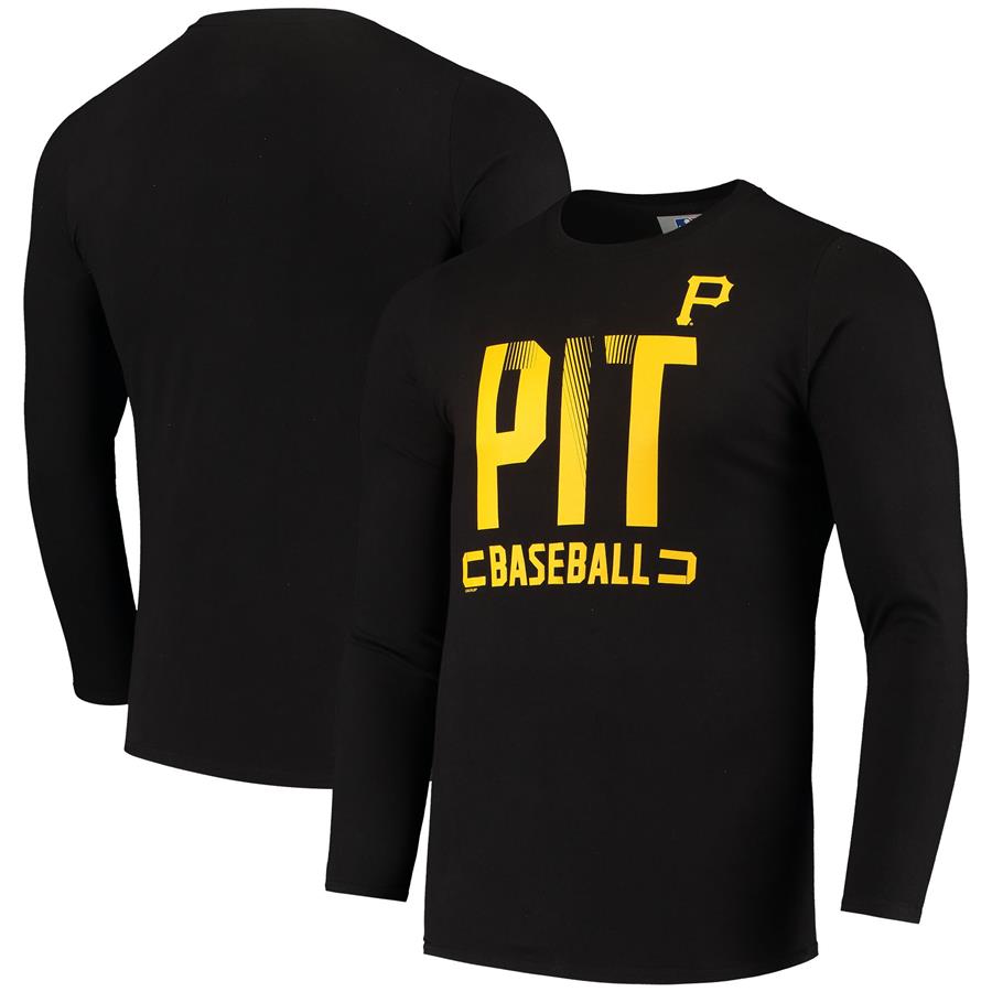 Pittsburgh Pirates Fanatics Branded Abbreviate Long Sleeve T-Shirt - Black