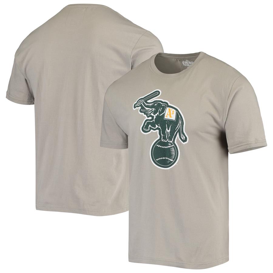Oakland Athletics Red Jacket Brass Tacks T-Shirt - Gray