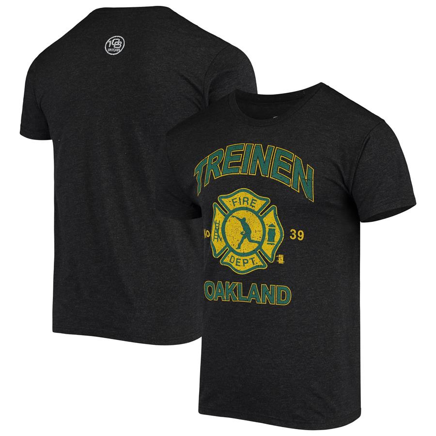 Blake Treinen Oakland Athletics Player Fire Tri-Blend T-Shirt - Black