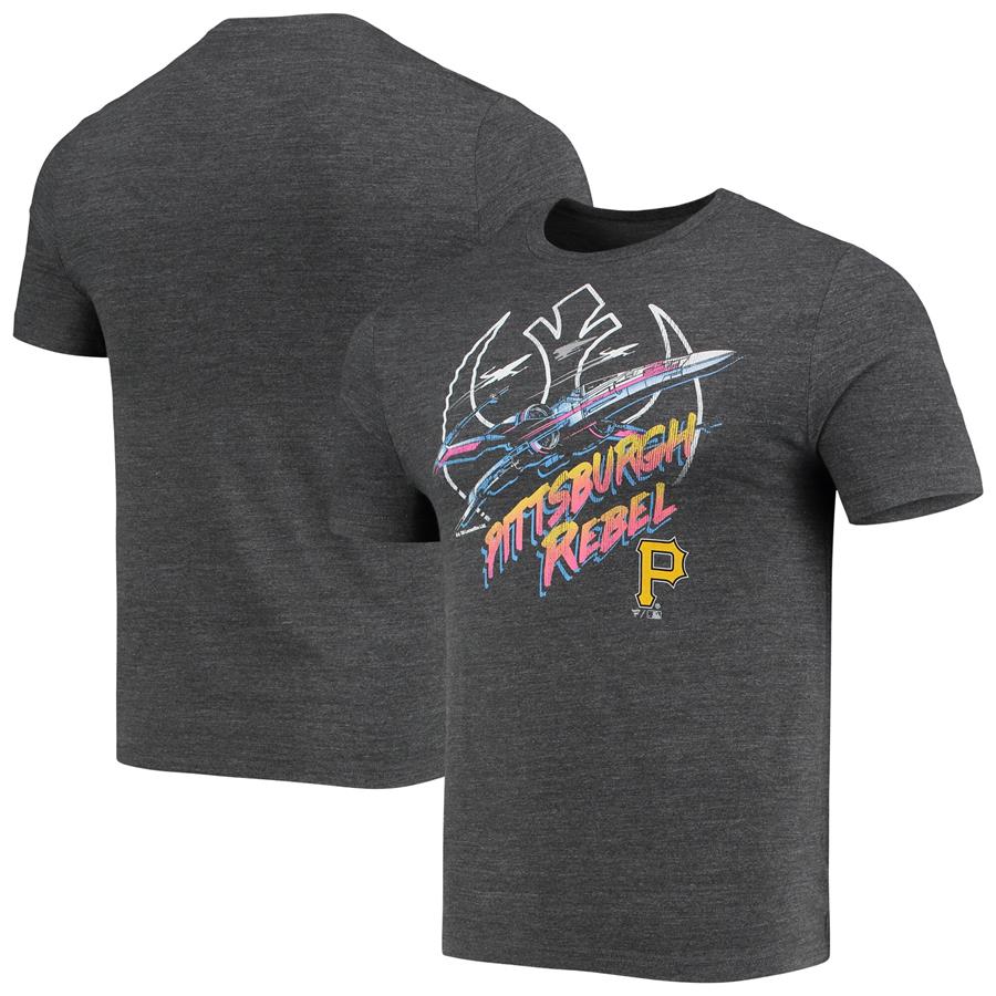 Pittsburgh Pirates Fanatics Branded Rebel Fleet Tri-Blend T-Shirt - Heathered Charcoal