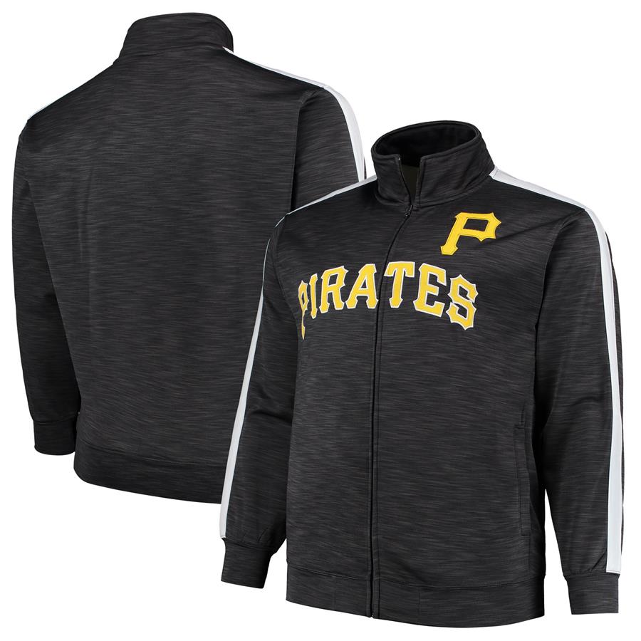 Pittsburgh Pirates Streak Space Dye Full-Zip Jacket - Black