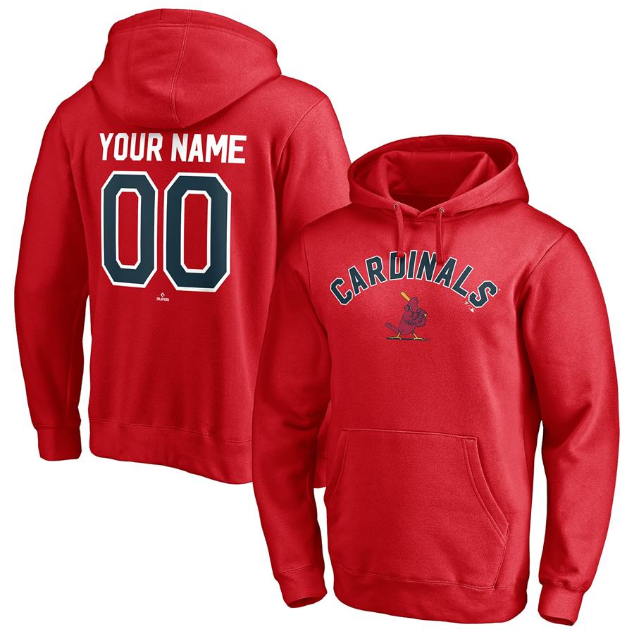 St. Louis Cardinals Fanatics Branded Cooperstown Winning Streak Personalized Name & Number Pullover Hoodie - Red