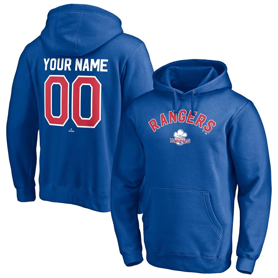 Texas Rangers Fanatics Branded Cooperstown Winning Streak Personalized Name & Number Pullover Hoodie - Royal