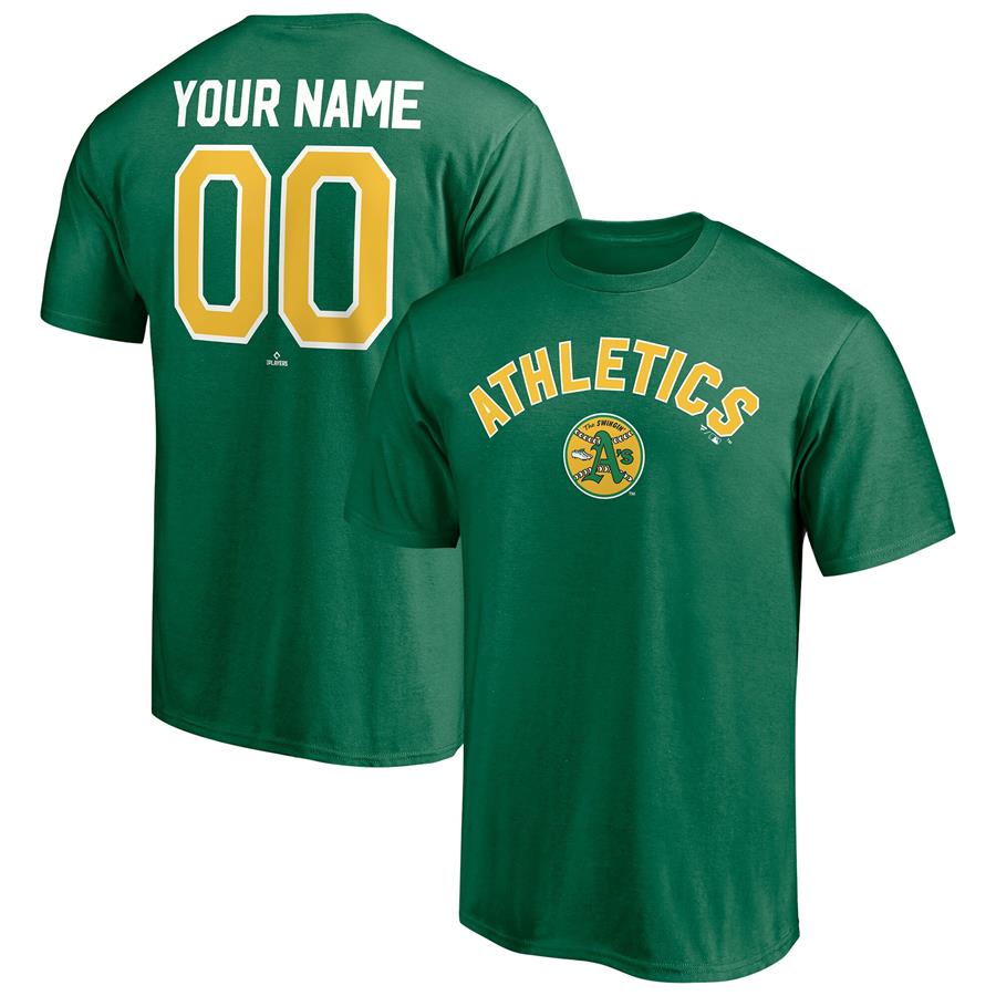Oakland Athletics Fanatics Branded Cooperstown Winning Streak Personalized Name & Number T-Shirt - Kelly Green