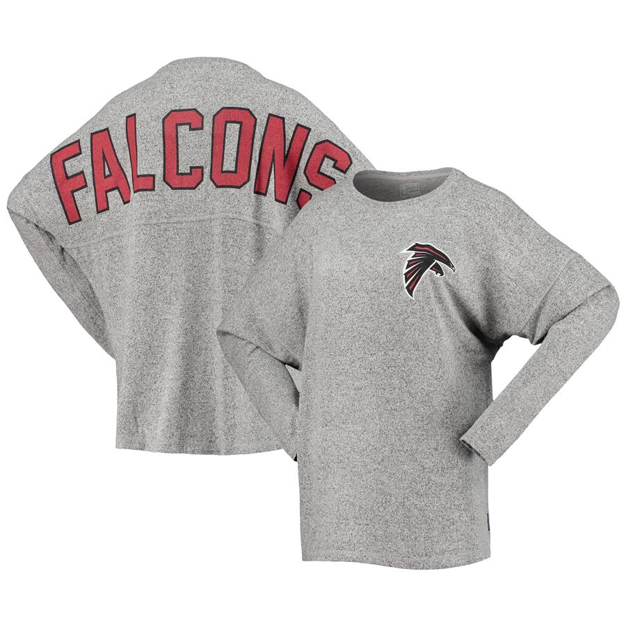 Atlanta Falcons NFL Pro Line by Fanatics Branded Women's Cozy Spirit Jersey Tri-Blend Long Sleeve T-Shirt - Gray