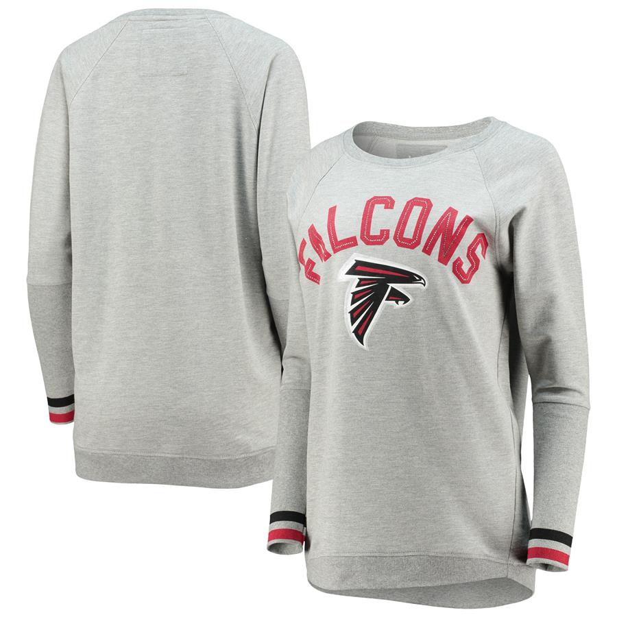 Atlanta Falcons G-III Sports by Carl Banks Women's Superstar Raglan Long Sleeve T-Shirt - Gray