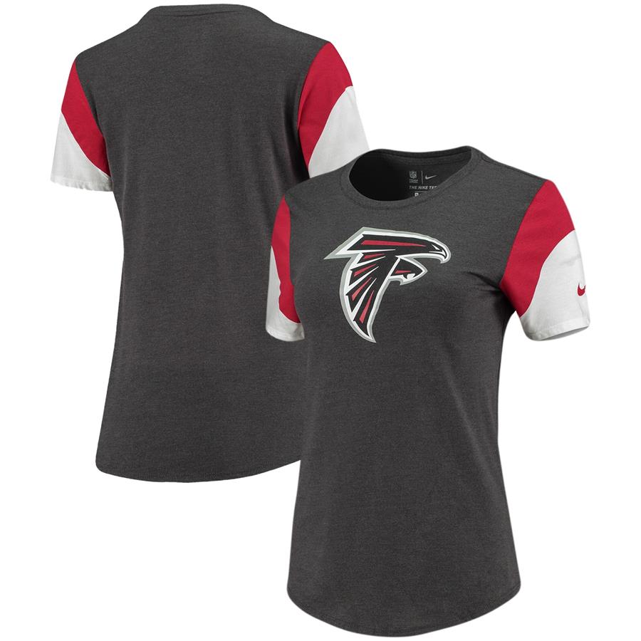 Atlanta Falcons Nike Women's Team Tri-Blend T-Shirt - Heathered Charcoal