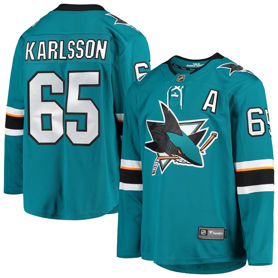 Melker Karlsson San Jose Sharks Fanatics Branded Breakaway Home Player Jersey - Teal