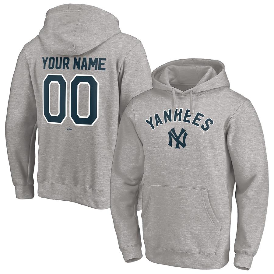 Худи New York Yankees Fanatics Branded Cooperstown Winning Streak Alternate Personalized Name & Number (серый меланж)